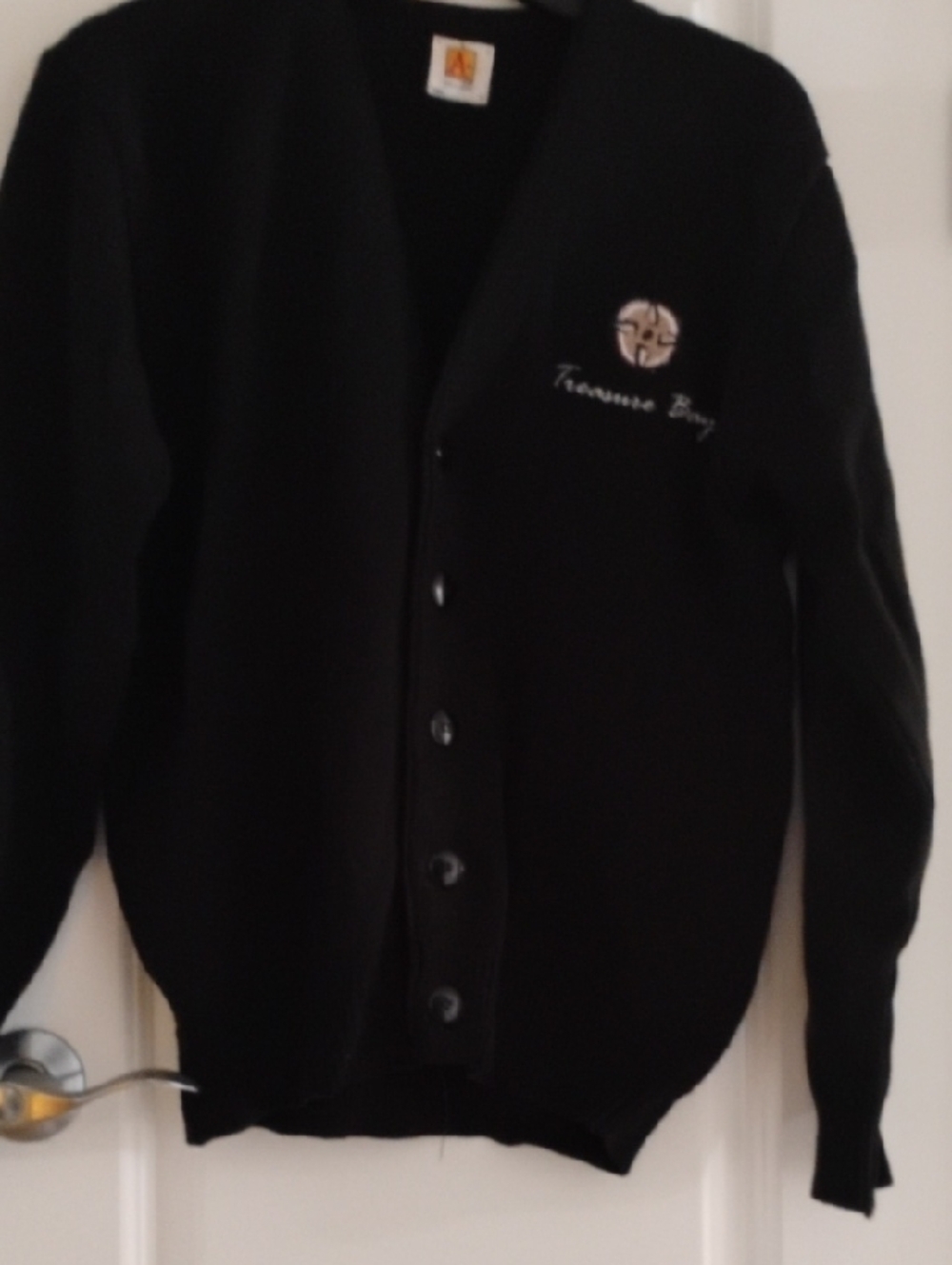 A+ Ellen Black Button-Front Women's Cardigan